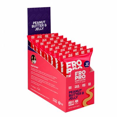 FROPRO PB&J Plant Protein Bars, Gluten Free, Dairy Free, Soy Free, 12 Pack