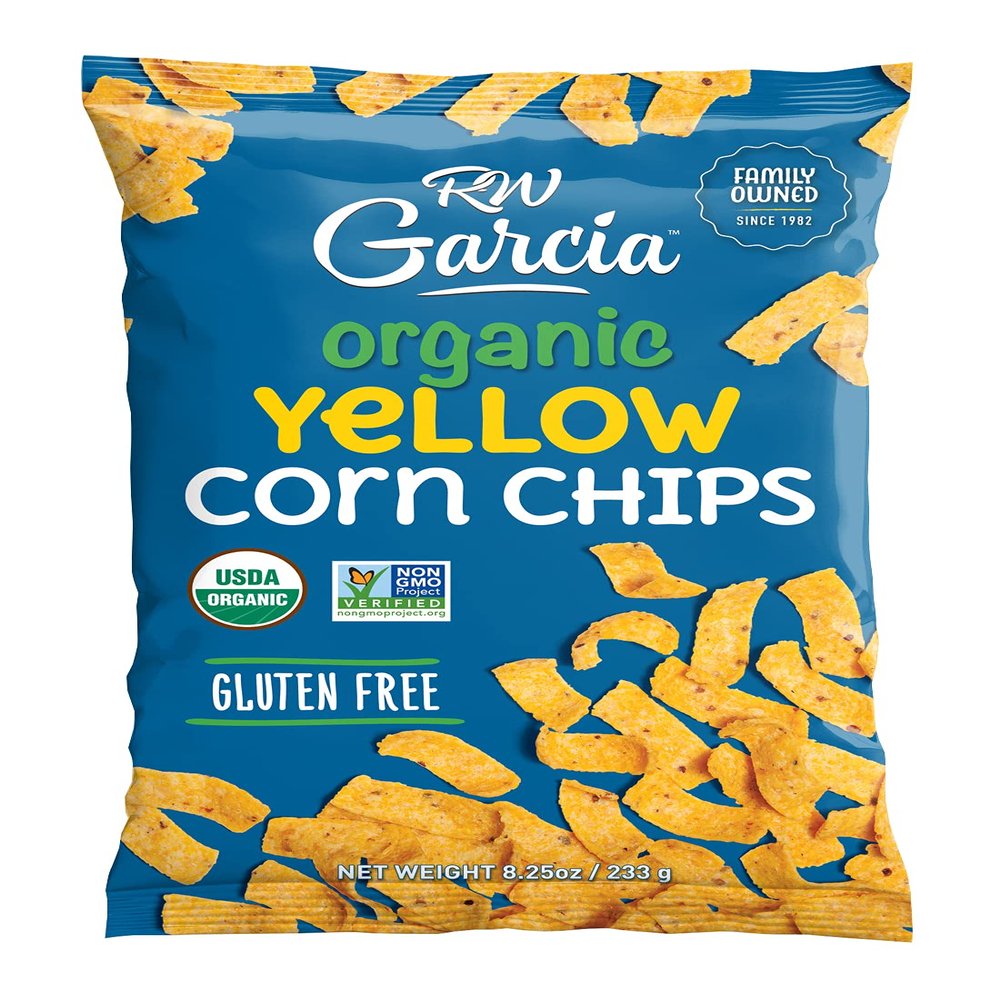RW Garcia Organic Yellow Corn Chips, Gluten Free, 8.25oz bags, 4 pack
