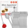 Crenstone Appetizer Forks Spoons and Forks Value Pack - 200 Silver Mini Spoons and Forks for Appetizers, disposable silver spoons view 1