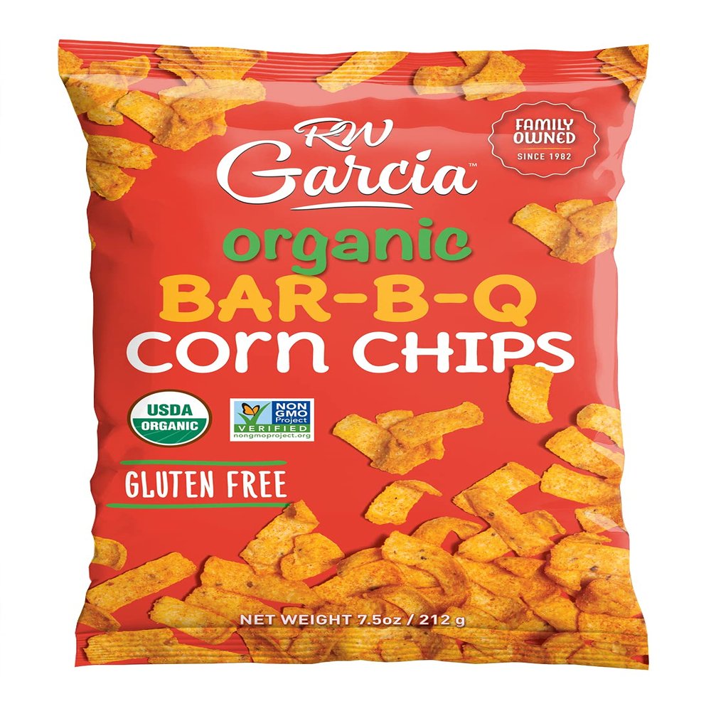 RW Garcia Organic BBQ Corn Chips, Gluten Free, 7.5oz bags, 4 pack
