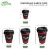 EcoQuality 12oz Disposable Paper Coffee Cups with Black Dome Lids - For Hot, Cold Drink, Coffee, Tea, Cocoa, Travel, Office, Home, Cider, Hot Chocolate, To go, Compostable, Biodegradable (150) view 4