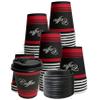 12oz Disposable Paper Coffee Cups with Black Dome Lids - For Hot, Cold Drink, Coffee, Tea, Cocoa, Travel, Office, Home, Cider, Hot Chocolate, To go, Compostable, Biodegradable (100) view 1