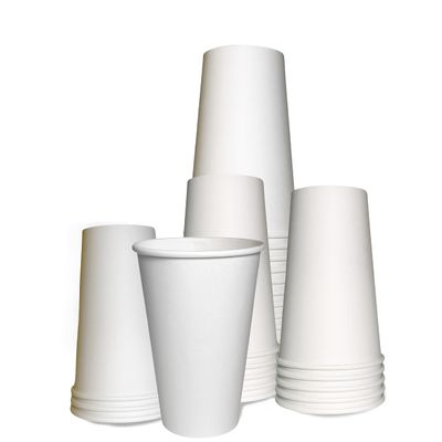 EcoQuality 16oz White Paper Coffee Cups - Disposable Coffee Cups - Hot Drink, Tea, Coffee, Cappuccino, Hot Chocolate, Chai, Chai Latte (500)