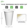 EcoQuality 16oz White Paper Coffee Cups - Disposable Coffee Cups - Hot Drink, Tea, Coffee, Cappuccino, Hot Chocolate, Chai, Chai Latte (500) view 3