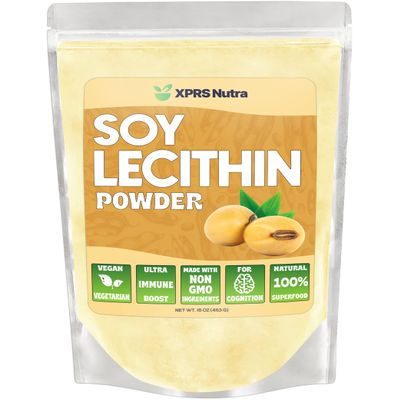 XPRS Nutra Soy Lecithin Powder Food Grade Fat Emulsifier - Suitable for Cooking, Baking and More - Vegan Friendly Soy Lecithin Powder Cooking Aid (16 Ounce)