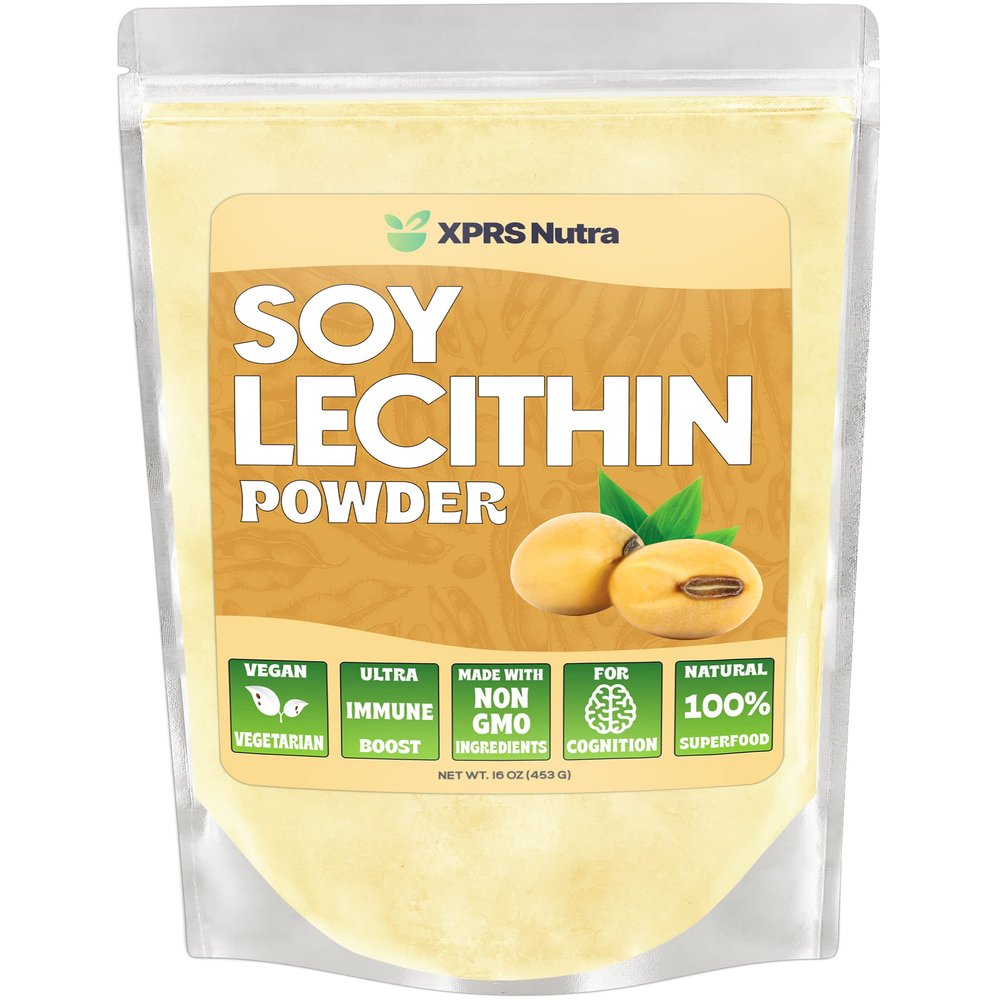 XPRS Nutra Soy Lecithin Powder Food Grade Fat Emulsifier - Suitable for Cooking, Baking and More - Vegan Friendly Soy Lecithin Powder Cooking Aid (16 Ounce)