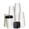 EcoQuality 16oz White Paper Coffee Cups with Black Lids - Disposable Paper Coffee Cups - Hot Drink, Tea, Coffee, Cappuccino, Hot Chocolate, Chai, Chai Latte, Office, Travel, Large Cups (50) view 1