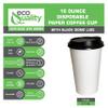 EcoQuality 16oz White Paper Coffee Cups with Black Lids - Disposable Paper Coffee Cups - Hot Drink, Tea, Coffee, Cappuccino, Hot Chocolate, Chai, Chai Latte, Office, Travel, Large Cups (50) view 2