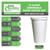EcoQuality 16 oz Disposable White Paper Cups with Flat Lids for Hot/Cold Beverages, Coffee, Tea, Cocoa, Travel - Extra Large (200 Count) view 2