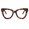 Men Women Cat Eye Reading Glasses Large Frame Transition Photochromic Bifocal Far Near Magnification Eyewear Presbyopic Glasses (leopard, 2.25) view 2
