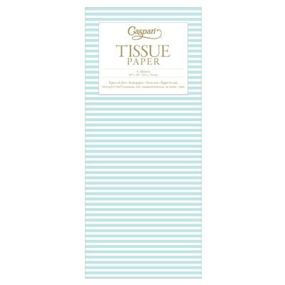 Caspari Mini Stripe Tissue Paper in Robin's Egg - 16 Sheets Included