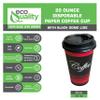 EcoQuality Extra Large 20 oz Paper Cups - Classic Durable Disposable Paper Cups & Black Dome Lids For Hot/Cold Drink, Coffee, Tea, Cocoa, Travel - 20 Ounce Cups (150) view 2