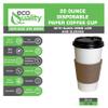20 oz Disposable White Paper Coffee Cups with Black Dome Lids and Protective Corrugated Cup Sleeves - Perfect Disposable Travel Mug for Home, Office, Coffee Shop, Travel, Tea (150) view 2