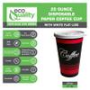 EcoQuality 20 oz Large Disposable Paper Cups - Classic Durable Disposable Paper Cups & White Lids For Hot/Cold Drink, Coffee, Tea, Cocoa, Travel, Office - 20 Ounce Cups (300) view 2