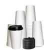 EcoQuality Extra Large 20oz White Paper Coffee Cups with Black Lids - Disposable Paper Coffee Cups - Hot Drink, Tea, Coffee, Cappuccino, Hot Chocolate, Chai, Chai Latte, Office, Travel (250) view 1