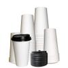 EcoQuality Extra Large 20oz White Paper Coffee Cups with Black Lids - Disposable Paper Coffee Cups - Hot Drink, Tea, Coffee, Cappuccino, Hot Chocolate, Chai, Chai Latte, Office, Travel (400) view 1