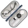 MoKo Double Eyeglass Case, Contact Lens Case with Mirror Tweezers Remover, 2 in 1 Double Sided Portable Contact Lens Box Holder Container Soak Storage Kit Sunglasses Pouch for Men & Women, Blue view 1