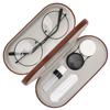 MoKo Double Eyeglass Case, Contact Lens Case with Mirror Tweezers Remover, 2 in 1 Double Sided Portable Contact Lens Box Holder Container Soak Storage Kit Sunglasses Pouch for Men & Women, Brown view 1