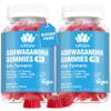Ashwagandha Gummies 2000mg for Women Men - Sugar Free, Vegan - Organic Ashwagandha Root Extract Supplements Gummy & Vitamin D3, B12 and Turmeric, Promote Relaxation, Mixed Berry Flavor, 120 Count view 1