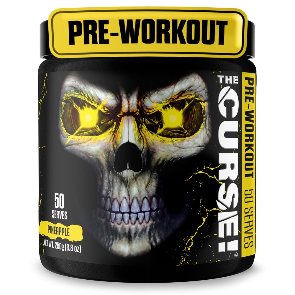 JNX SPORTS The Curse! Pre Workout Powder for Men & Women, Caffeine, Beta-Alanine, Creatine, L-Citrulline, 50 Servings, Pineapple Flavor Boost Energy, Strength & Focus