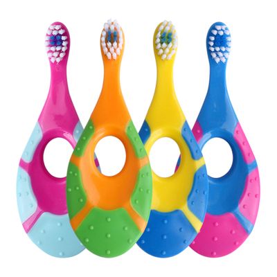 ECOVONA Baby Toothbrush for Infants & Toddlers 0-2 Years Old Extra Soft Bristle for Baby Gum s | BPA-Free, Easy-Grip Finger & Teething Handle (4)