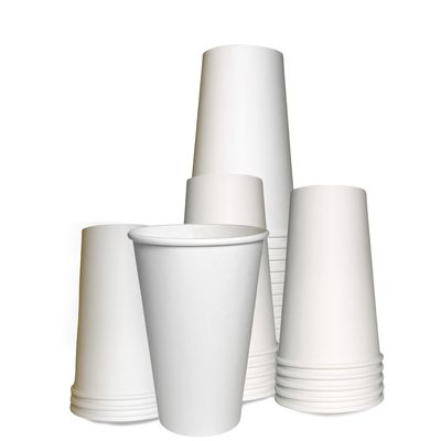 20oz White Paper Coffee Cups - Extra Large Disposable Cups for Hot Drinks, Tea, Coffee, Cappuccino, Hot Chocolate, Chai, Latte, Office, Travel, Recyclable (400)