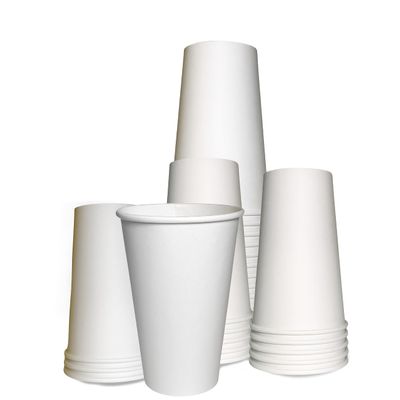 20oz White Paper Coffee Cups Extra Large - Disposable Paper Coffee Cups - Hot Drink, Tea, Coffee, Cappuccino, Hot Chocolate, Chai, Chai Latte, Office, Travel, Recyclable - 20 Ounce Cups (50)