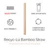 100% Natural Bamboo Fiber Compostable Straws | NEVER SOGGY | Biodegradable + Eco-Friendly + Plastic Free | Plastic Straw Alternative (Regular 6 mm) view 2