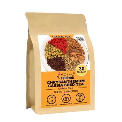 FullChea - Chrysanthemum Cassia Seed Tea Bag, 30 Pcs Teabags for Liver Detox Cleanse 5.29oz / 150g - Burdock Root, Goji Berries, Osmanthus, Dandelion, Licorice, Barley Chinese Herbal Tea