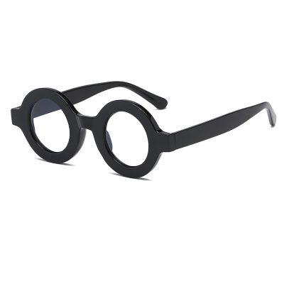 COTIA Vintage Small Frame Round Anti Blue Light Reading Glasses Women Classic Steampunk Retro Glasses Female Male (black, 3.5)