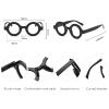 COTIA Vintage Small Frame Round Anti Blue Light Reading Glasses Women Classic Steampunk Retro Glasses Female Male (pink, 3.25) view 3