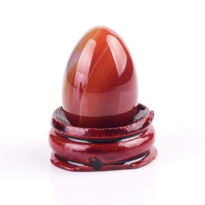 Natural Red Agate Yoni Egg Set Undrill Crystal Stone Massage Ball for Women Kegel Exercise-30x20 mm