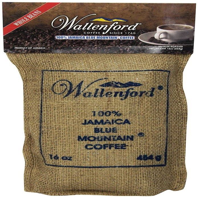 100% Jamaica Blue Mountain Roasted Whole Bean Coffee 16oz (6 Pack)