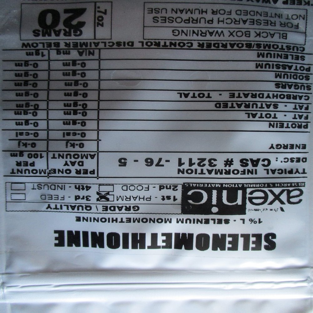 20 Grams L - Selenomethionine Powder, Selenium Mono methione CAS 3211-76-5
