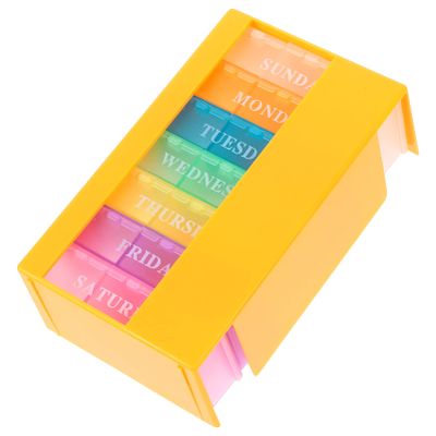1pc Portable Medicine Organizer Weekly First Aid Case Compartment for Travel Strong Sealing Easy Identification for Vitamins and Items Storage Compact Design