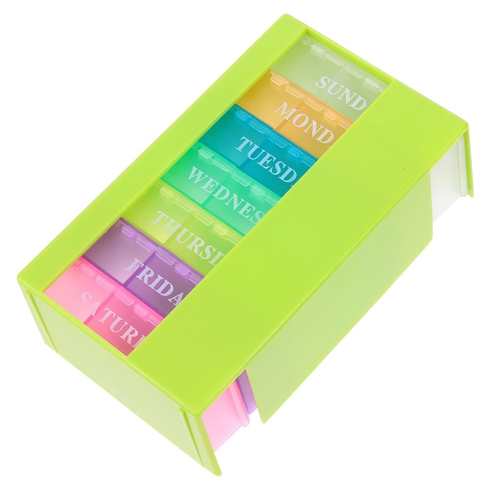 1pc Weekly Organizer Compartments Portable Medicine Storage Case for Travel Daily Medication Reminder Strong Sealing for Efficacy for Vitamins and
