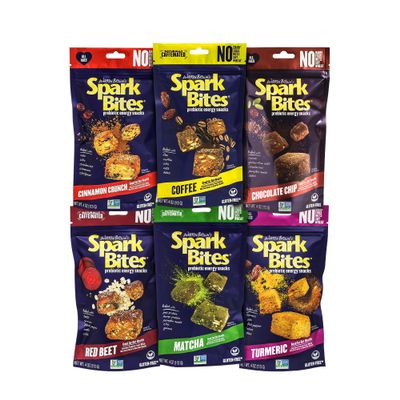 SPARK BITES - Variety Pack of 6 (one of each flavor) Allergen Free Vegan Healthy Energy Snack - A Steady Release of Wholesome Energy with NONE OF THE TOP 9 ALLERGENS - Vegan, Non-GMO, Gluten-Free