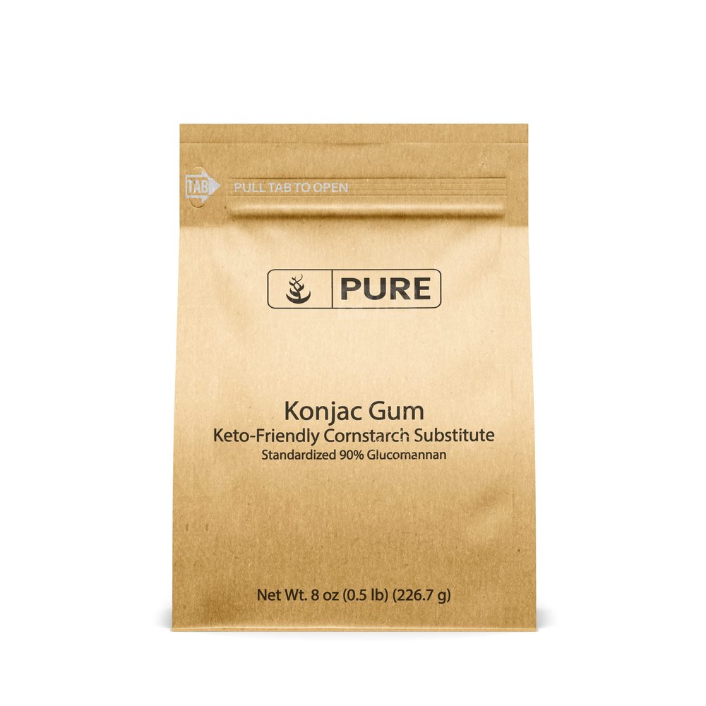 Konjac Gum Powder (8 oz) Glucomannan Konjac Powder, Cornstarch Substitute, Thickener