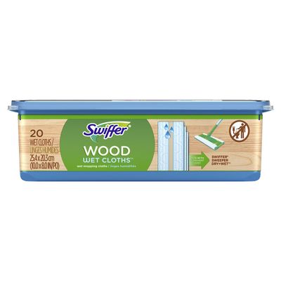 Swiffer Sweeper Wet Wood Floor Mopping cloths, 20 count