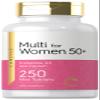 Carlyle Multivitamin for Women 50 Plus | 250 Mini Tablets | Iron Free Supplement | Vitamins A, B12, C, D3, Folate (as Folic Acid) and Calcium | Non-GMO, Gluten Free view 1