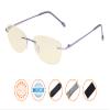CessBlu Ladies Blue Light Blocking Glasses Anti Glare UV with Yellow Filter Eyeglasses for Women Reading Screen Rimless (Purple) without Magnification view 2