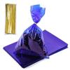 Bdwievn Blue Cellophane Bags 100 pcs Cellophane Wrap Bags with Twist Ties for Bakery Cookies Sweets Snacks Candies Dessert Transparent Color (Blue) view 1