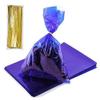 Bdwievn Blue Cellophane Bags 100 pcs Cellophane Wrap Bags with Twist Ties for Bakery Cookies Sweets Snacks Candies Dessert Transparent Color (Blue) view 2