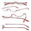VEVESMUNDO Metal Reading Glasses Half Moon Semi Rimless Frame Readers for Men Women view 3