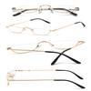VEVESMUNDO Metal Reading Glasses Half Moon Semi Rimless Frame Readers for Men Women view 4