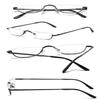VEVESMUNDO Metal Reading Glasses Half Moon Semi Rimless Frame Readers for Men Women view 3