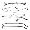 VEVESMUNDO Metal Reading Glasses Half Moon Semi Rimless Frame Readers for Men Women view 4