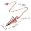 3 Pieces Copper Metal Dowsing Pendulum Divination Dower Reiki Healing Pendulum Chain,Silver Spiral Coil Point Meditation Yoga Balancing Pendant view 2