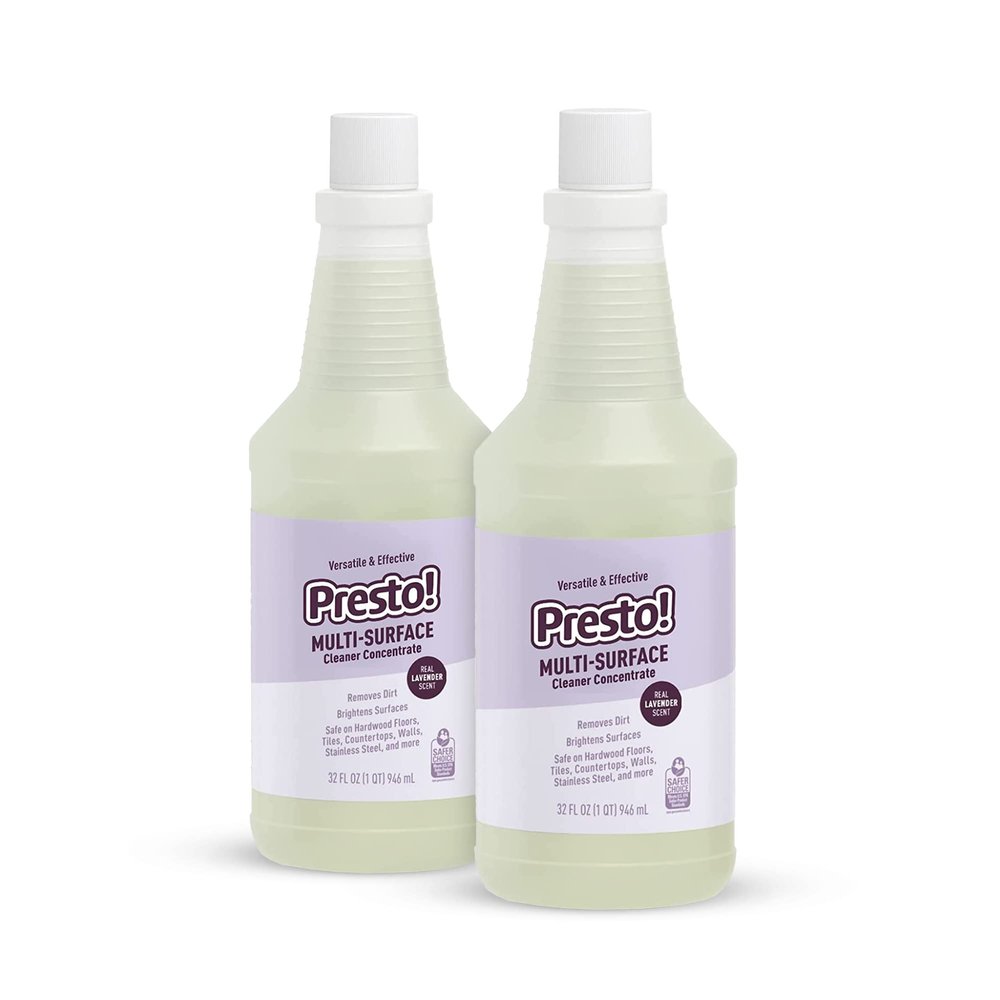 Amazon Brand Presto! Multi-Surface Cleaner Concentrate, 2X Concentrated Formula, Lavender Scent, 32 fl oz (Pack of 2)