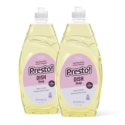 Amazon Brand Presto! Dish Soap, Lavender Scent, 30 fl oz, Pack of 2